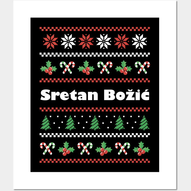 Croatian Christmas Sretan Bozic Wall Art by SunburstGeo